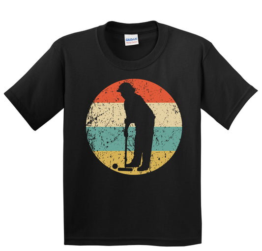 Croquet Player Silhouette Retro Croquet Youth T-Shirt