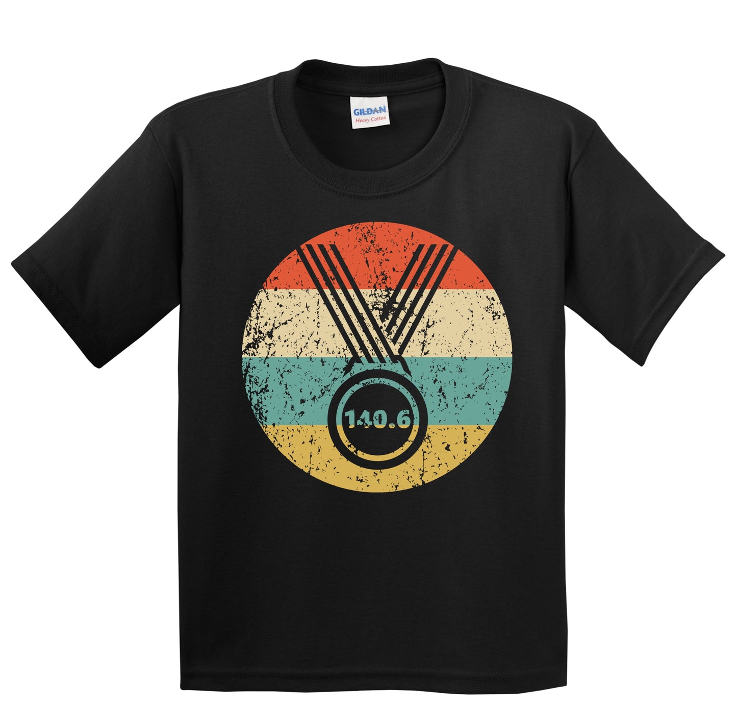 140.6 Triathlon Finisher Medal Icon Retro Triathlete Youth T-Shirt