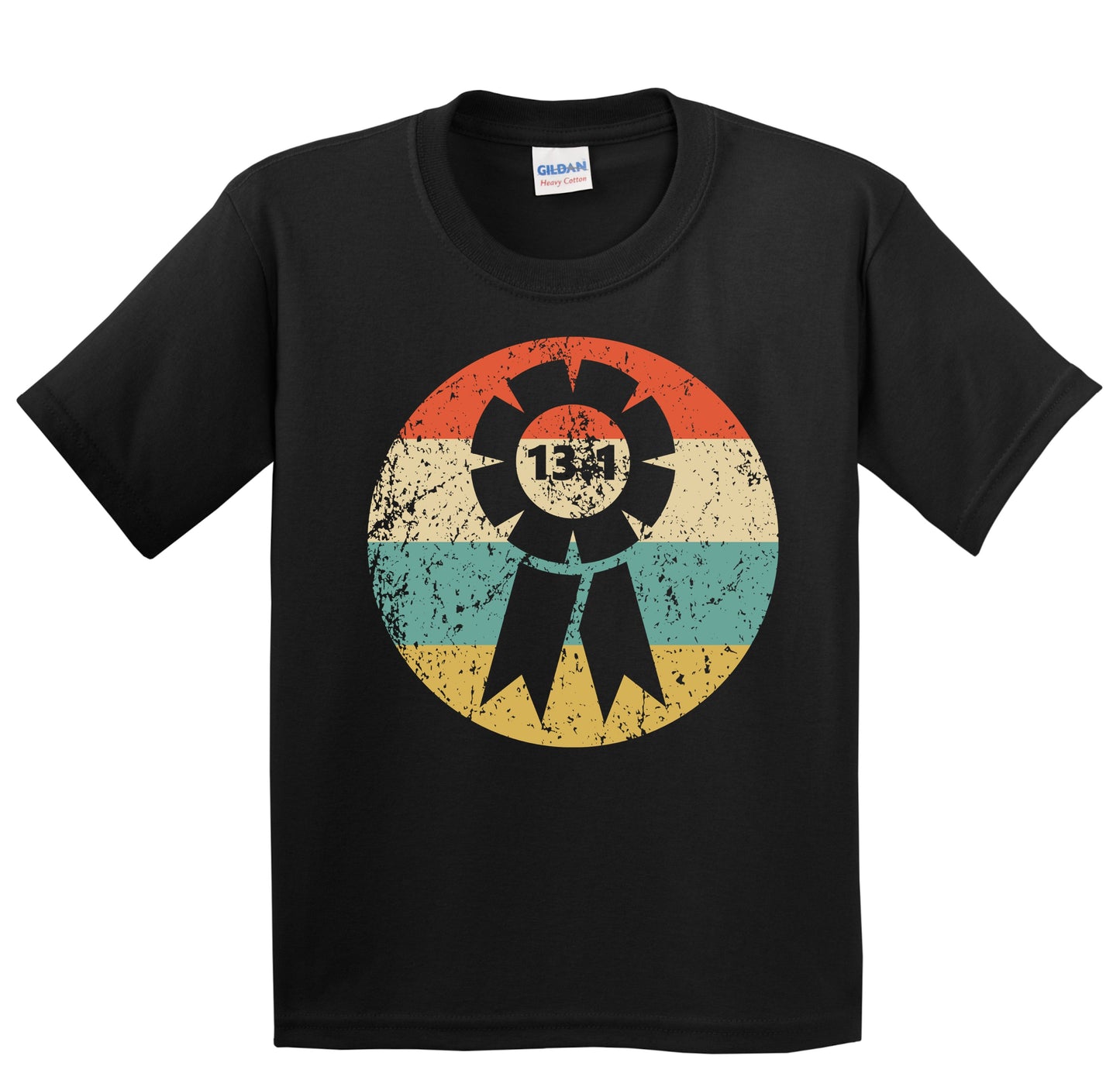 13.1 Miles Half Marathon Finisher Ribbon Icon Retro Running Youth T-Shirt