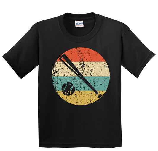 Bat and Ball Icon Retro Baseball Youth T-Shirt