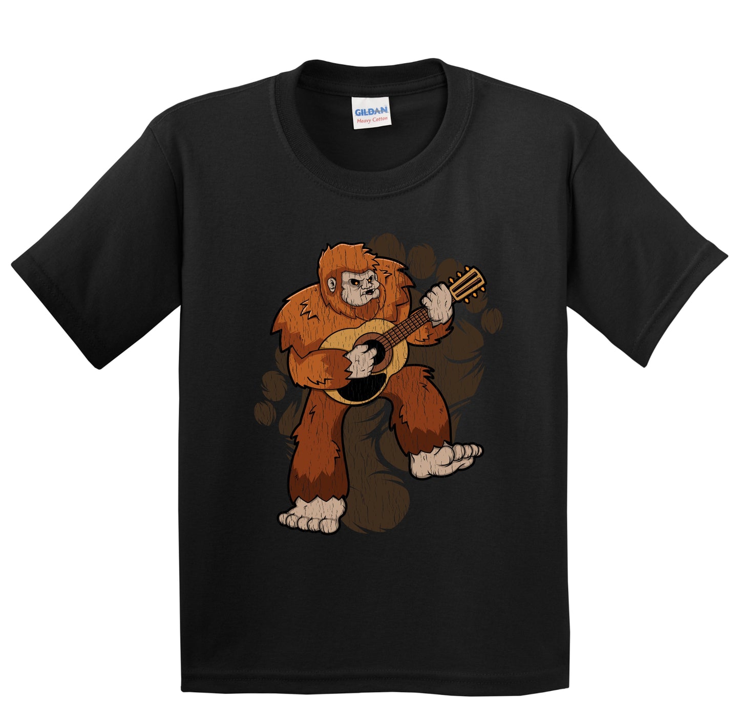 Kids Bigfoot Guitar Shirt - Sasquatch Playing Guitar Youth T-Shirt