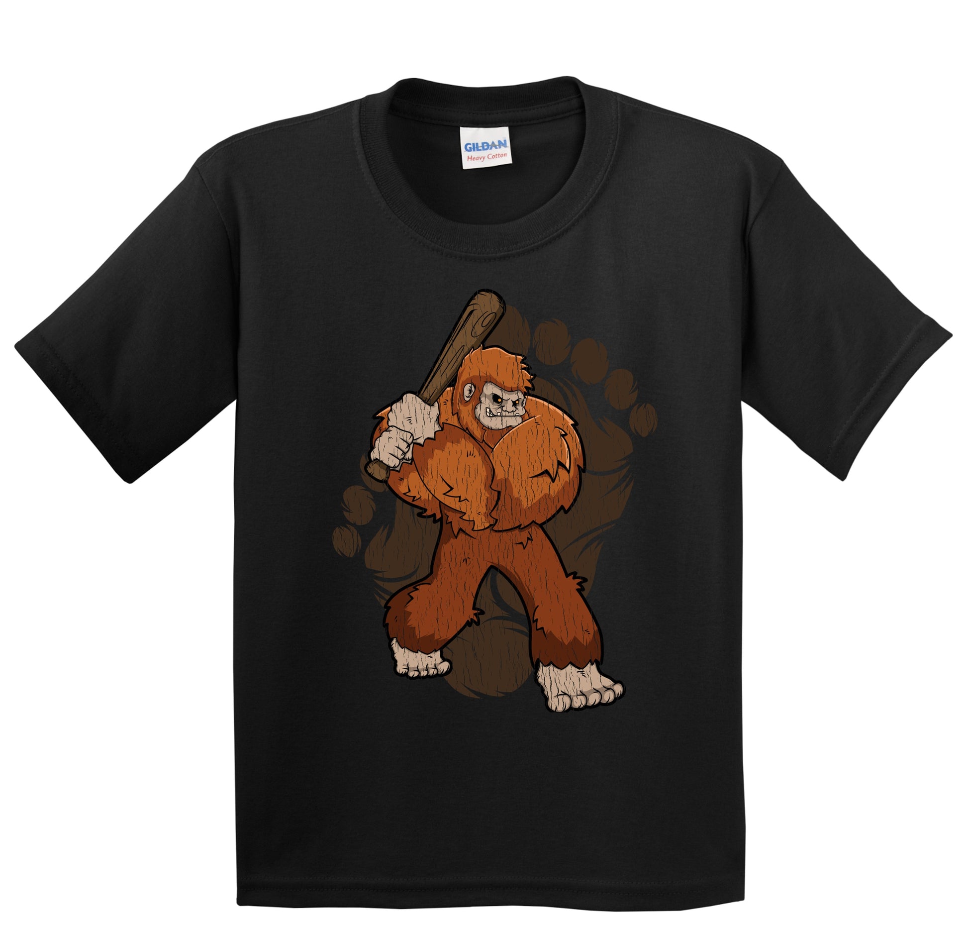 Kids Bigfoot Baseball Shirt - Sasquatch Baseball Bat Youth T-Shirt