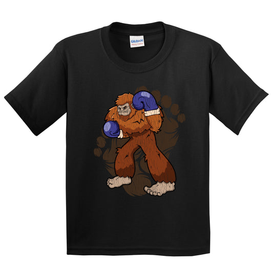 Kids Bigfoot Boxing Shirt - Sasquatch Boxing Youth T-Shirt