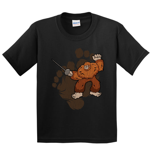 Kids Bigfoot Fencing Shirt - Sasquatch Fencing Youth T-Shirt