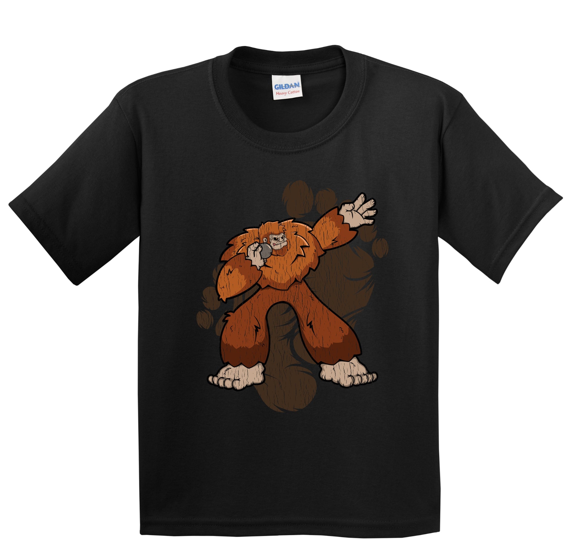 Kids Bigfoot Shot Put Shirt - Sasquatch Shot Putting Youth T-Shirt