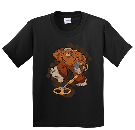 Kids Bigfoot Metal Detector Shirt - Sasquatch Metal Detecting Youth T-Shirt