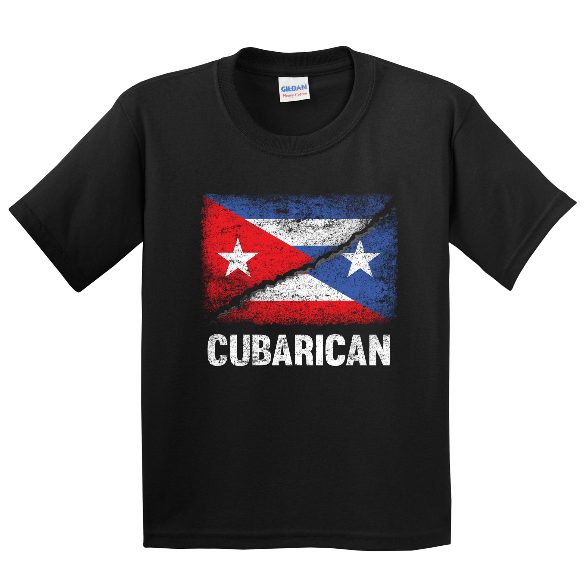 Half Cuban Half Puerto Rican Flag Cuba Puerto Rico Cubarican Youth T-Shirt