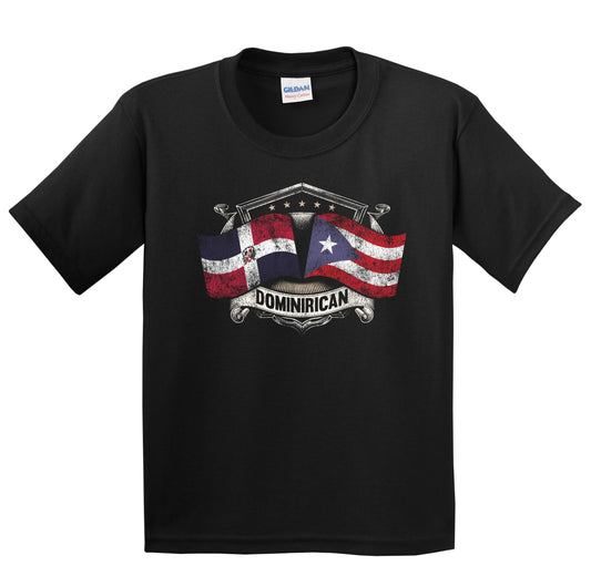 Dominican Republic Puerto Rico Flags Dominirican Youth T-Shirt