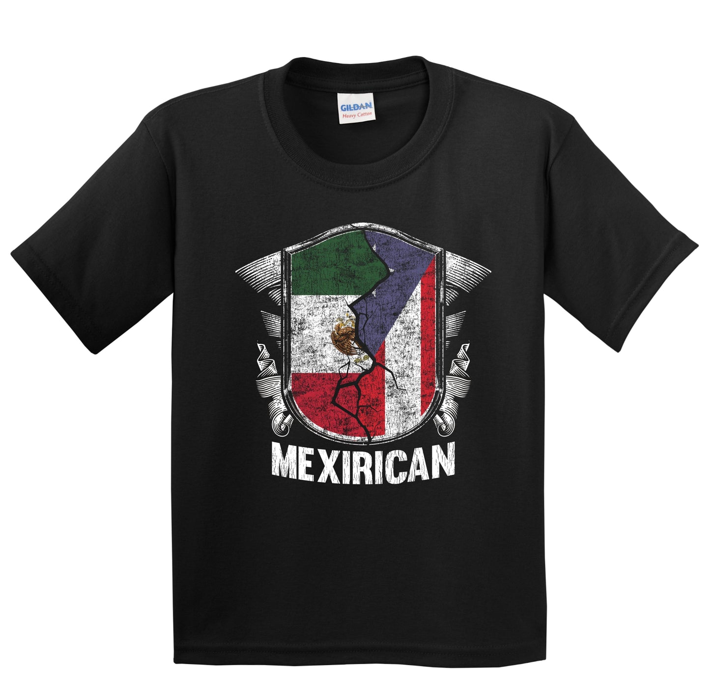 Mexirican Mexico Puerto Rico Flag Half Mexican Puerto Rican Youth T-Shirt