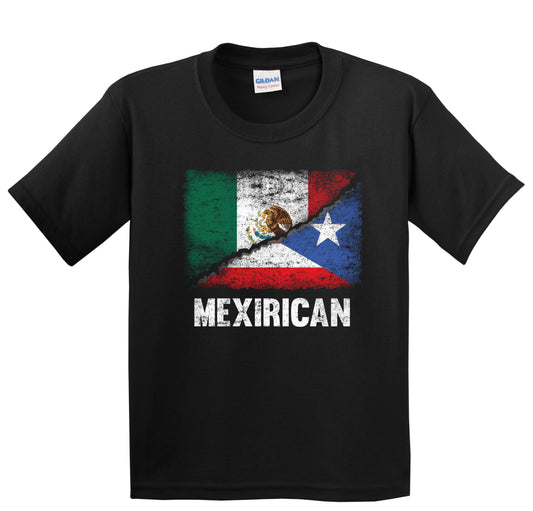 Half Mexican Puerto Rican Flag Mexico Puerto Rico Mexirican Youth T-Shirt