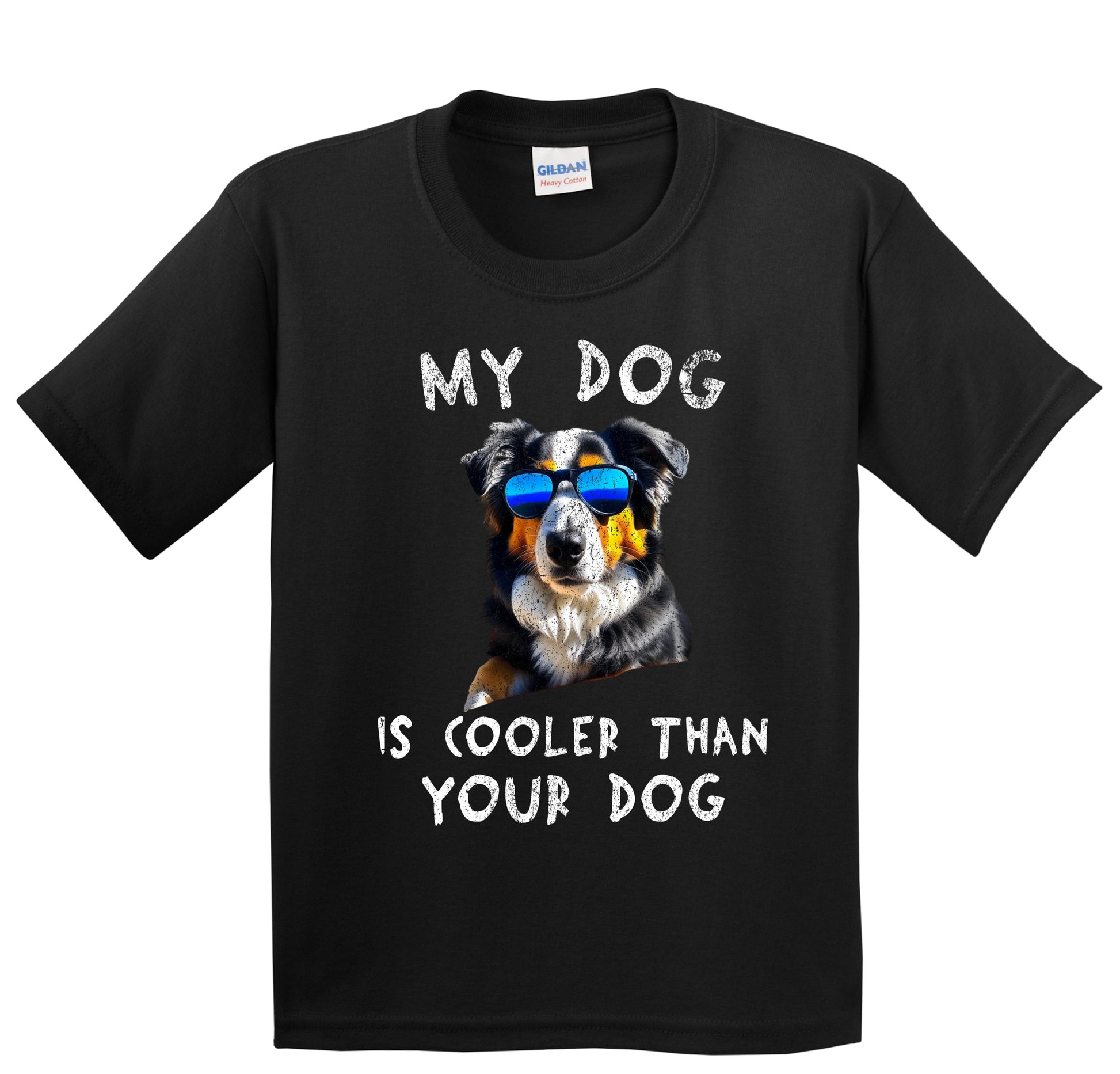 Australian Shepherd My Dog Is Cooler Than Your Dog Funny Dog Owner Youth T-Shirt