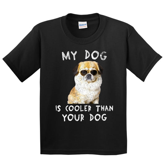 Pekingese My Dog Is Cooler Than Your Dog Funny Dog Owner Youth T-Shirt