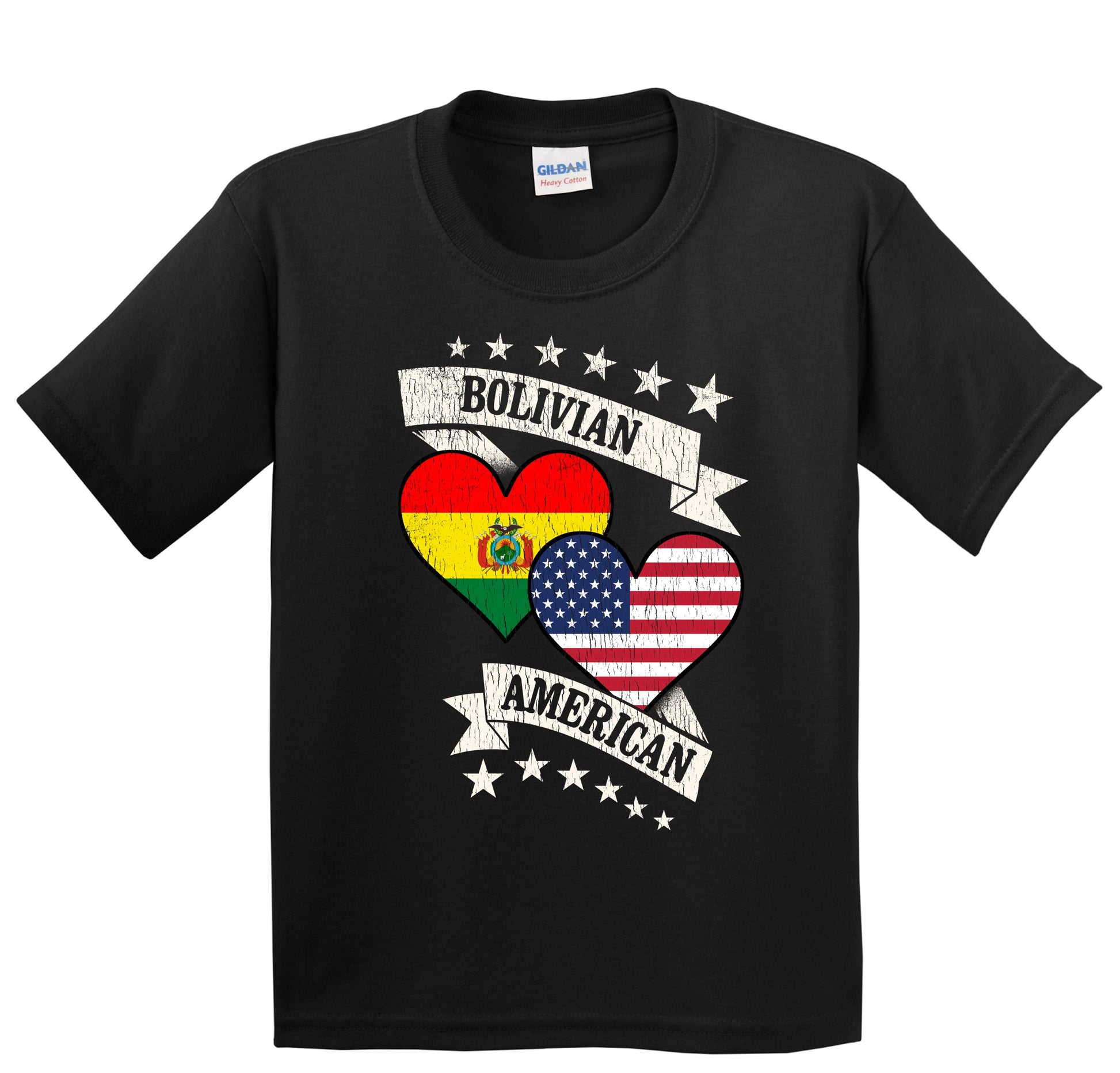 Bolivian American Heart Flags Bolivia America Youth T-Shirt