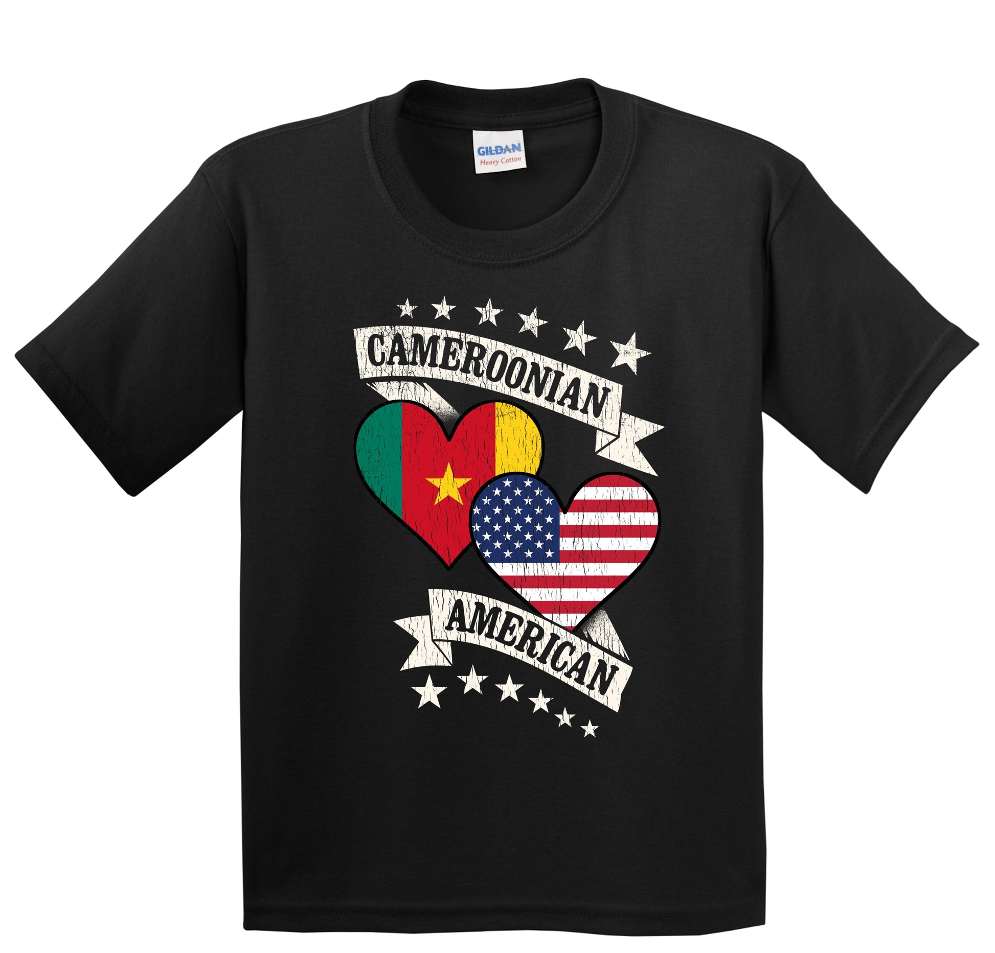 Cameroonian American Heart Flags Cameroon America Youth T-Shirt