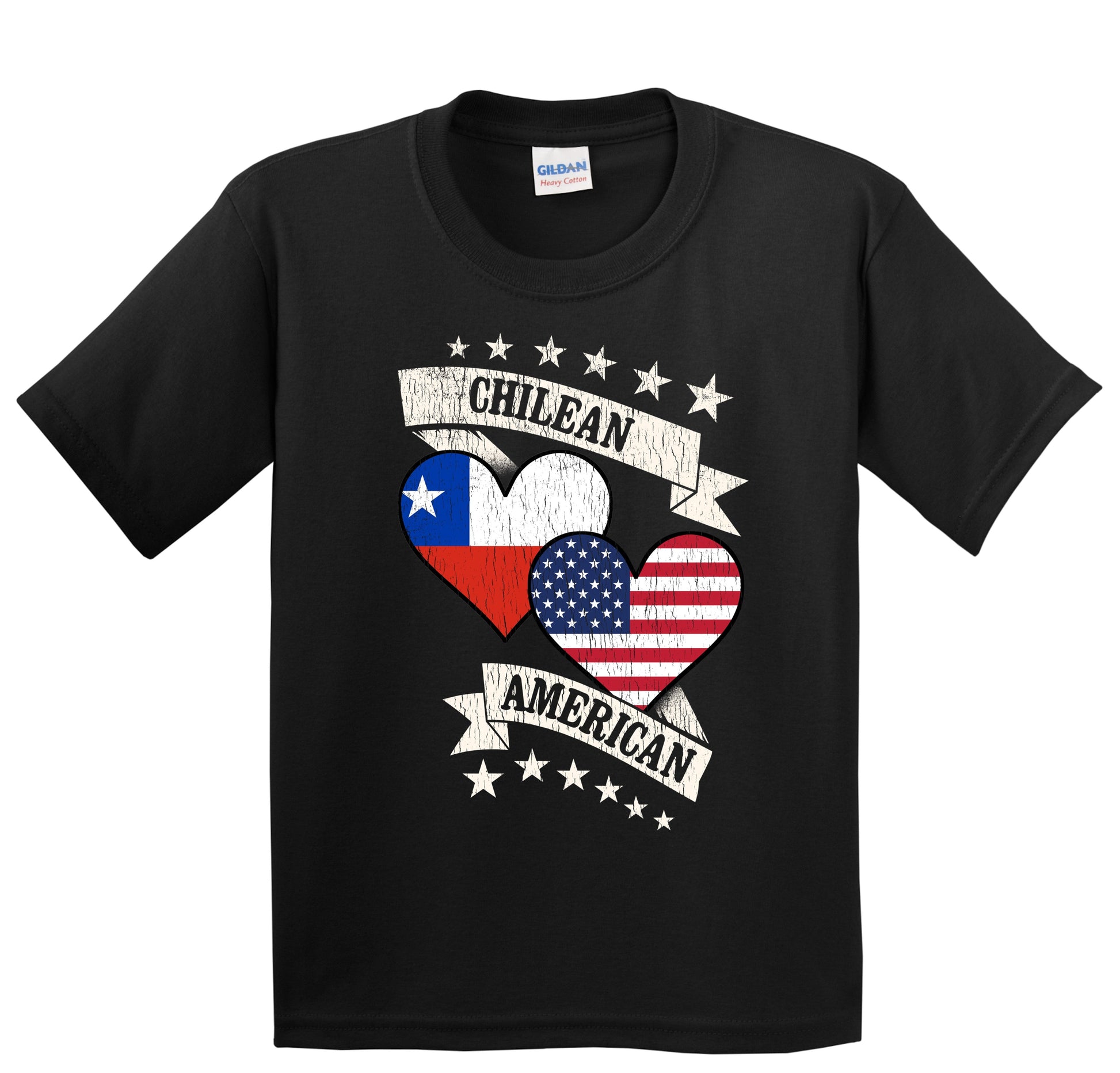 Chilean American Heart Flags Chile America Youth T-Shirt