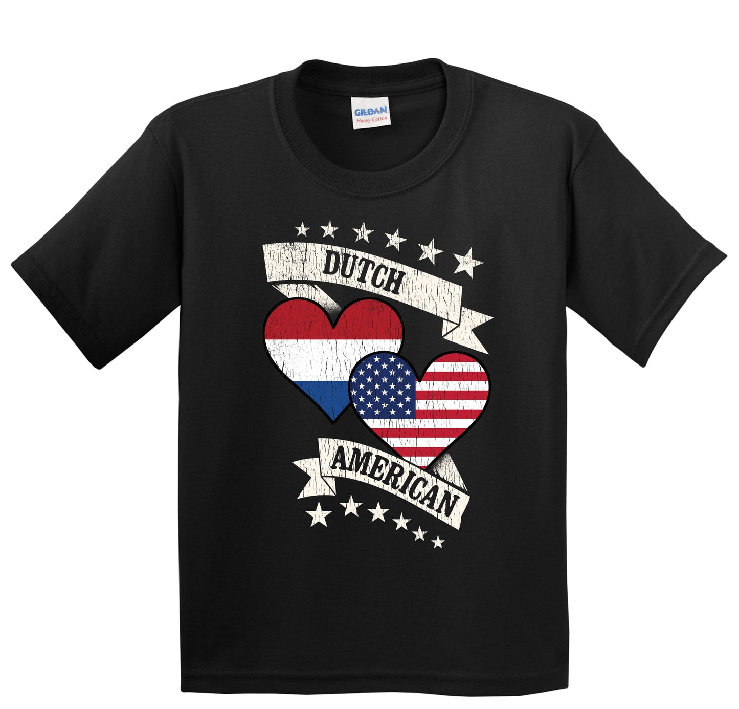 Dutch American Heart Flags Netherlands America Youth T-Shirt