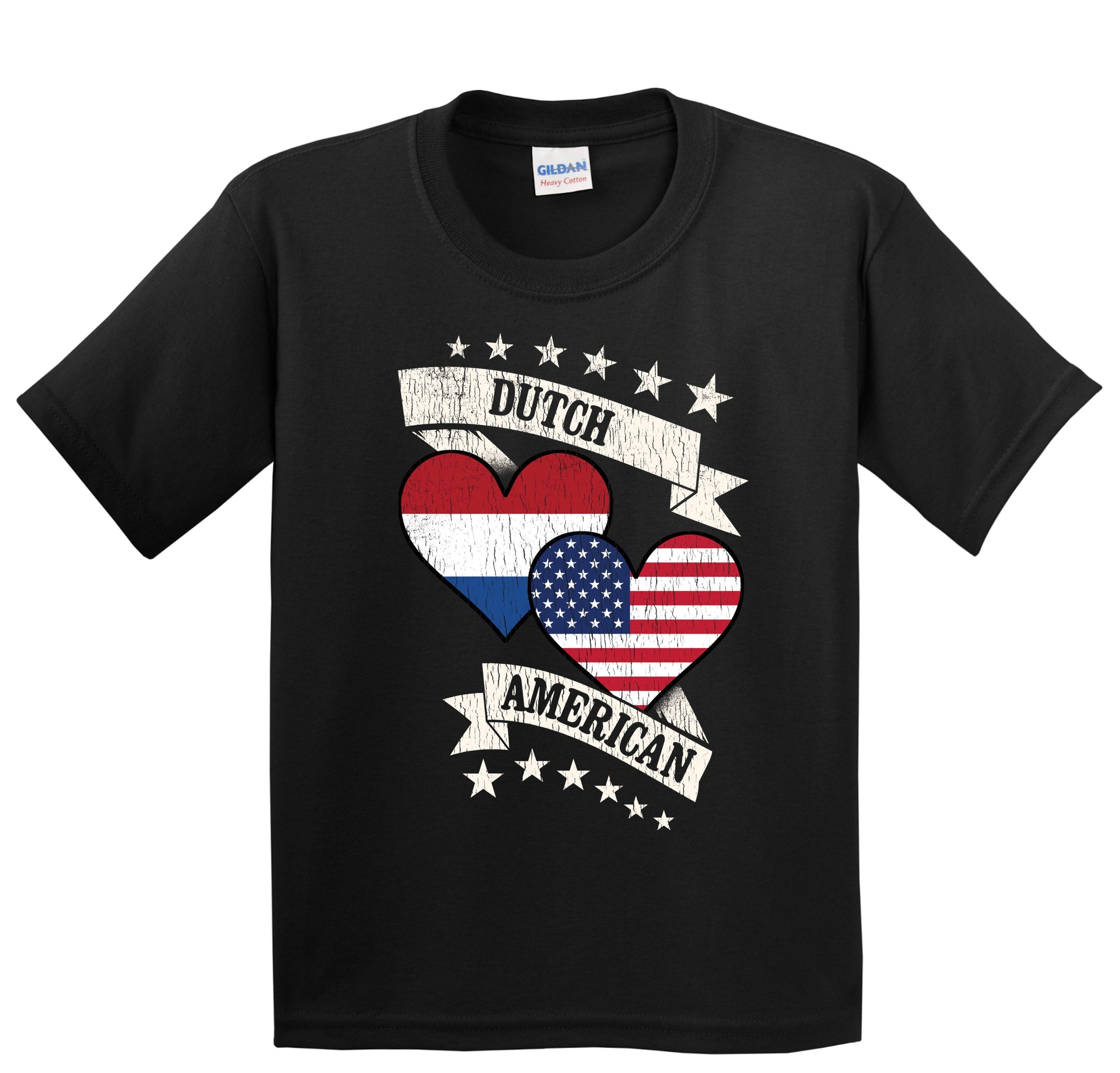 Dutch American Heart Flags Netherlands America Youth T-Shirt