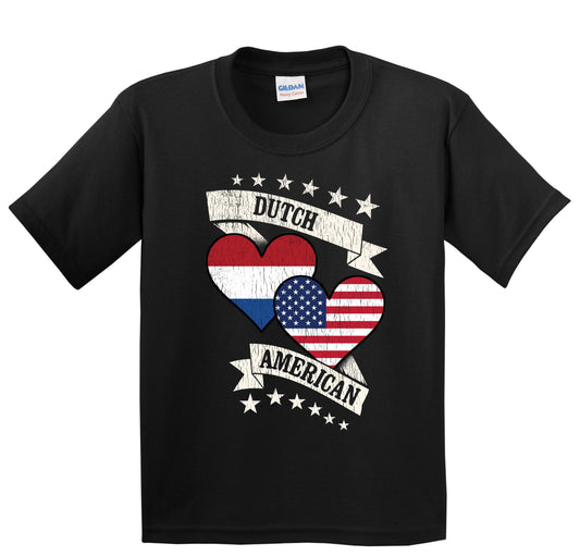 Dutch American Heart Flags Netherlands America Youth T-Shirt