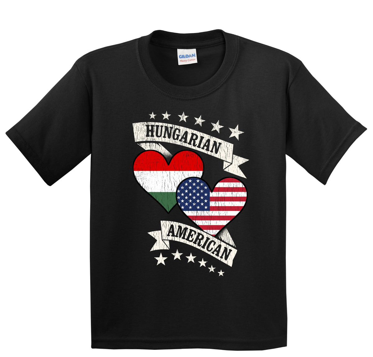Hungarian American Heart Flags Hungary America Youth T-Shirt