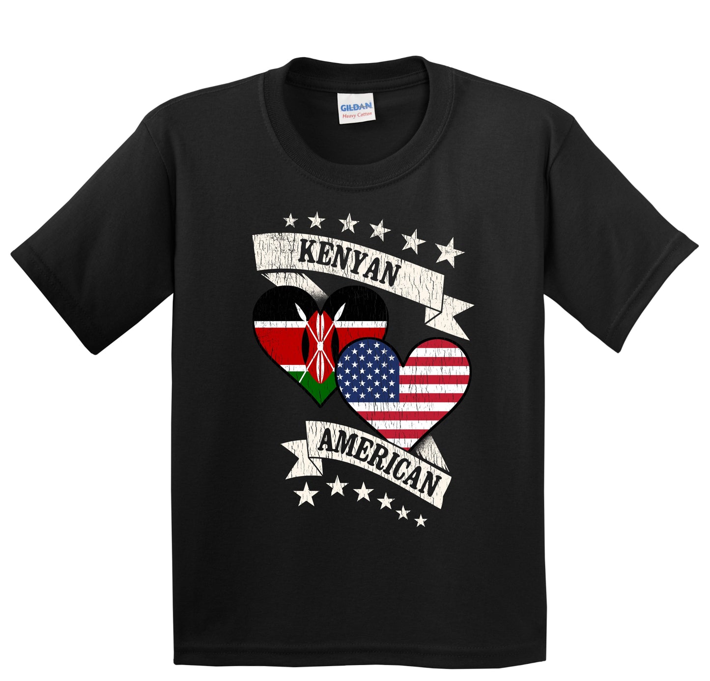 Kenyan American Heart Flags Kenya America Youth T-Shirt