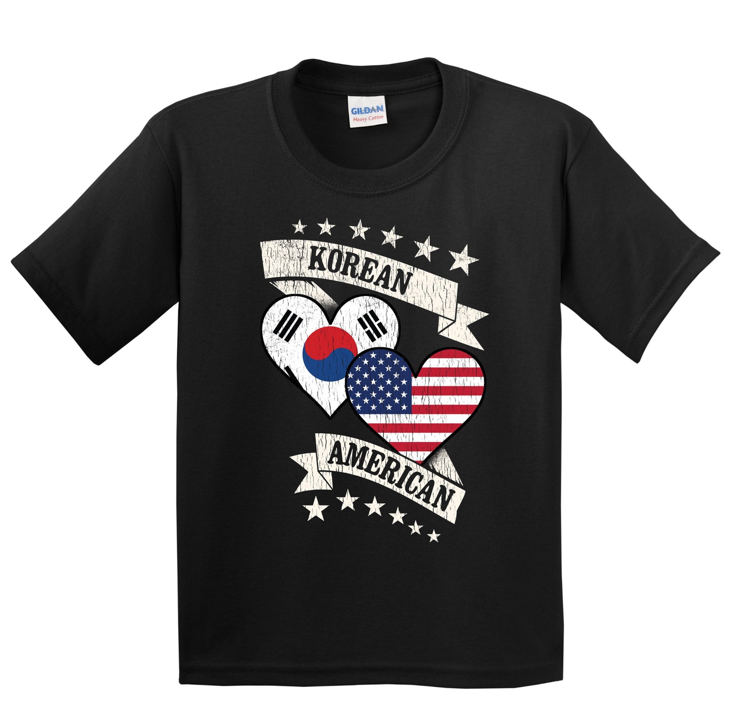 Korean American Heart Flags South Korea America Youth T-Shirt