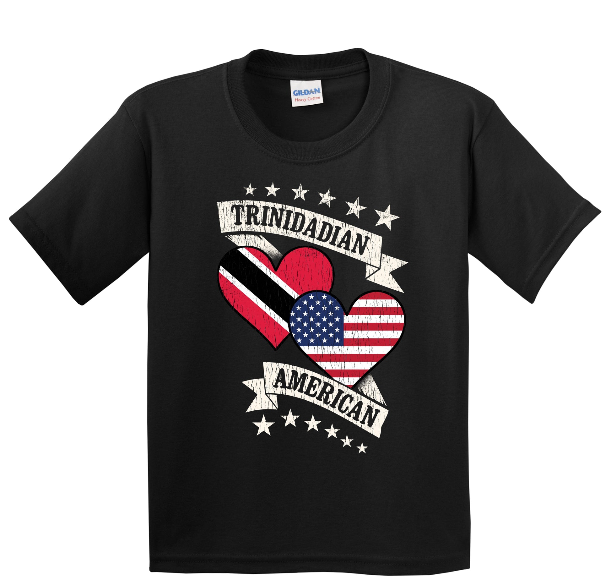 Trinidadian American Heart Flags Trinidad and Tobago America Youth T-Shirt