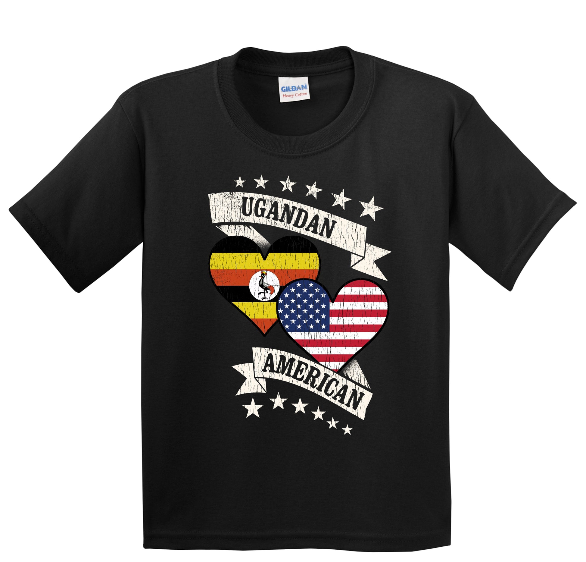 Ugandan American Heart Flags Uganda America Youth T-Shirt
