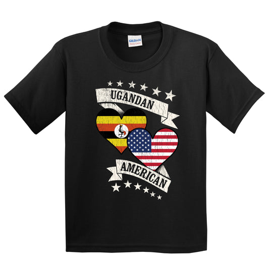 Ugandan American Heart Flags Uganda America Youth T-Shirt