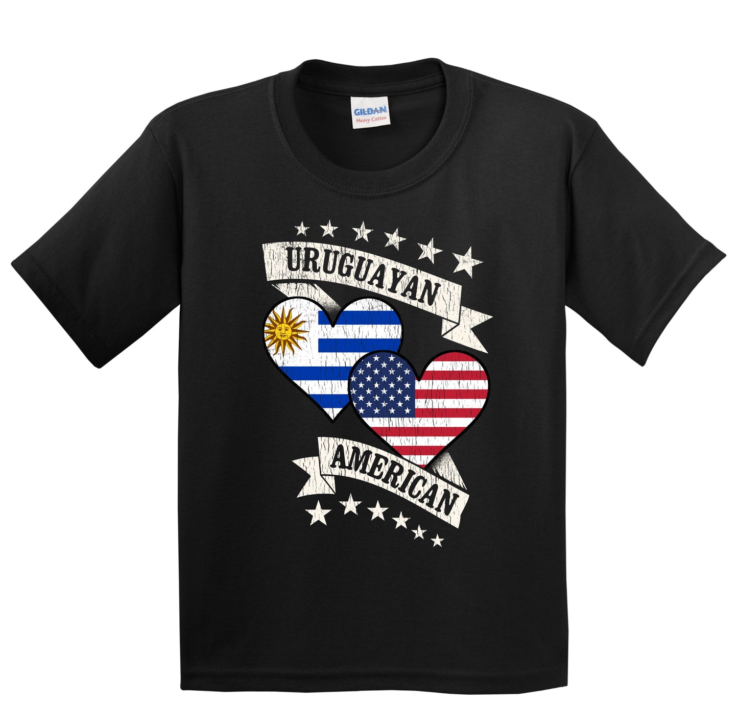 Uruguayan American Heart Flags Uruguay America Youth T-Shirt