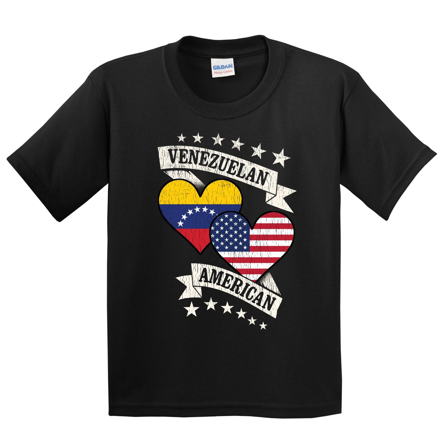 Venezuelan American Heart Flags Venezuela America Youth T-Shirt