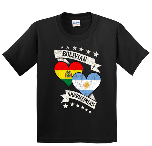 Bolivian Argentinian Heart Flags Bolivia Argentina Youth T-Shirt
