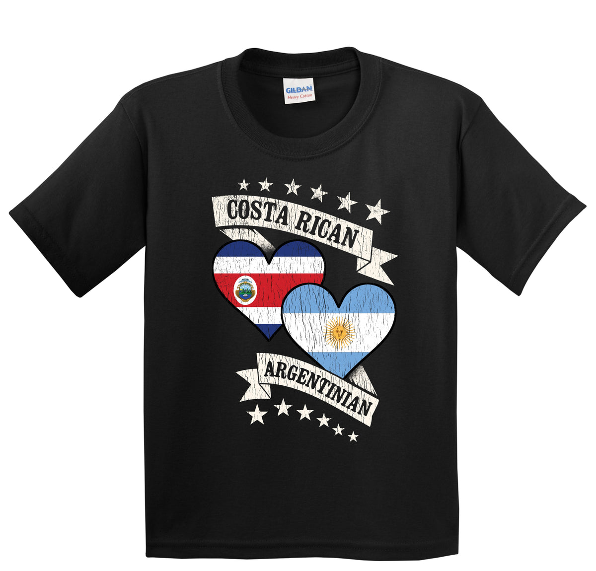 Costa Rican Argentinian Heart Flags Costa Rica Argentina Youth T-Shirt