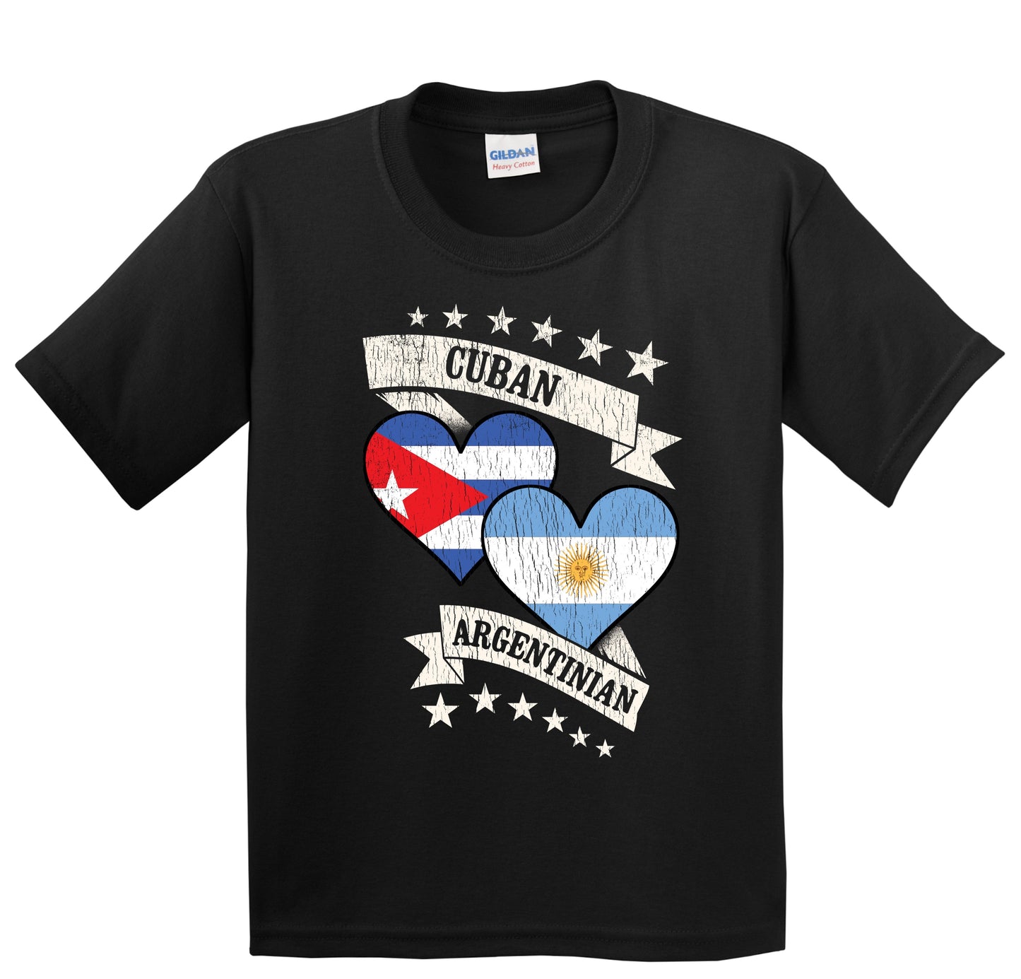 Cuban Argentinian Heart Flags Cuba Argentina Youth T-Shirt