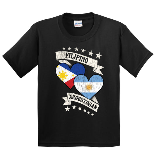 Filipino Argentinian Heart Flags Philippines Argentina Youth T-Shirt