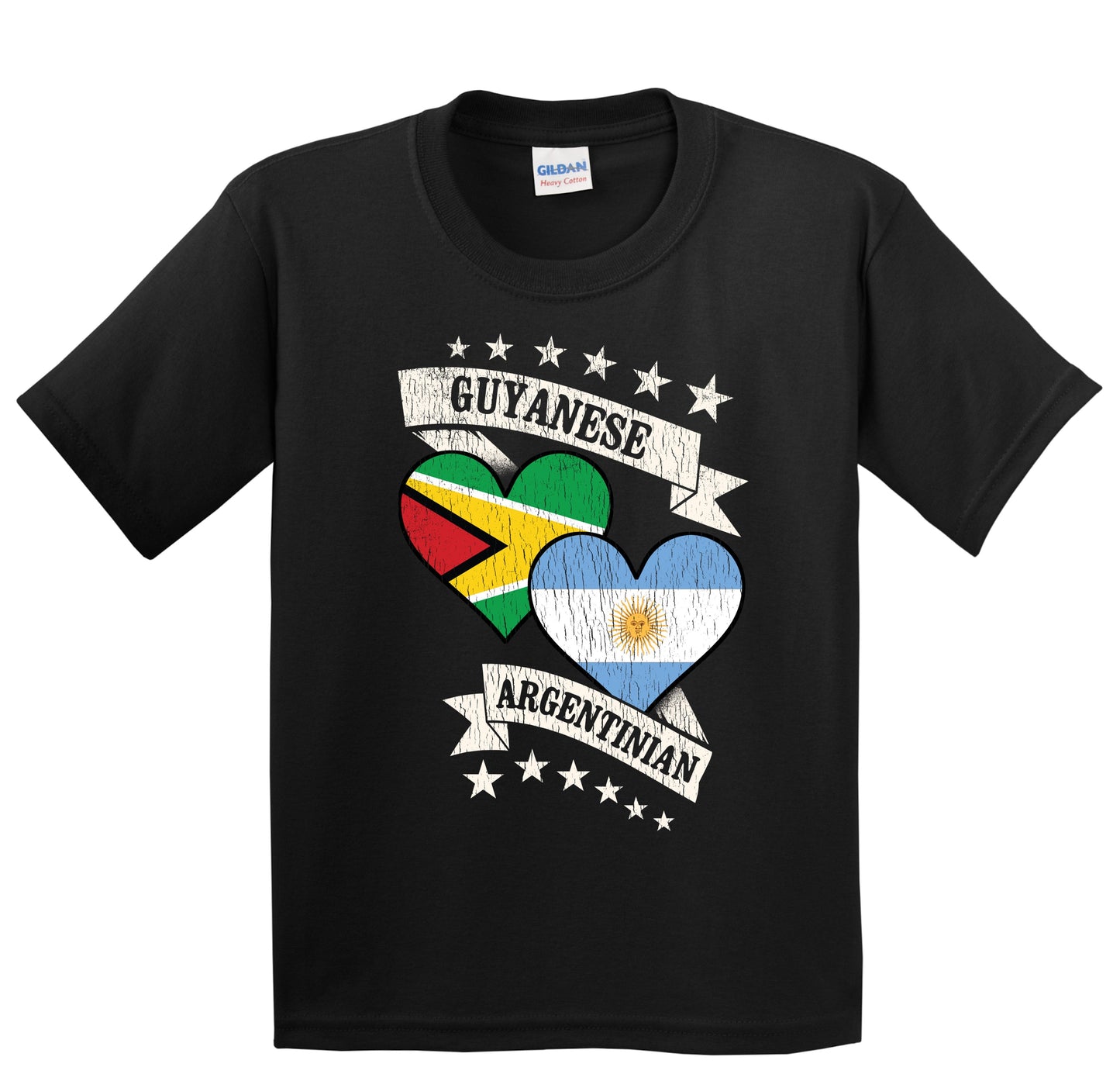 Guyanese Argentinian Heart Flags Guyana Argentina Youth T-Shirt