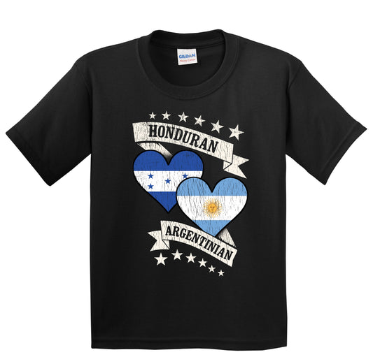 Honduran Argentinian Heart Flags Honduras Argentina Youth T-Shirt