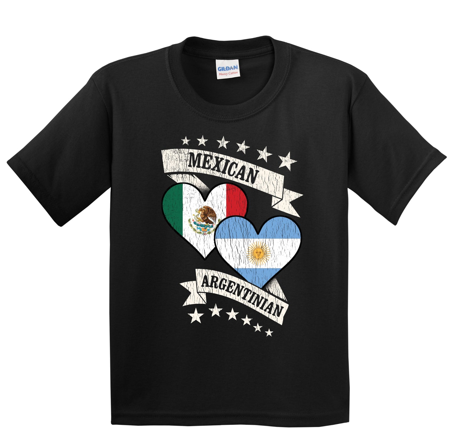Mexican Argentinian Heart Flags Mexico Argentina Youth T-Shirt