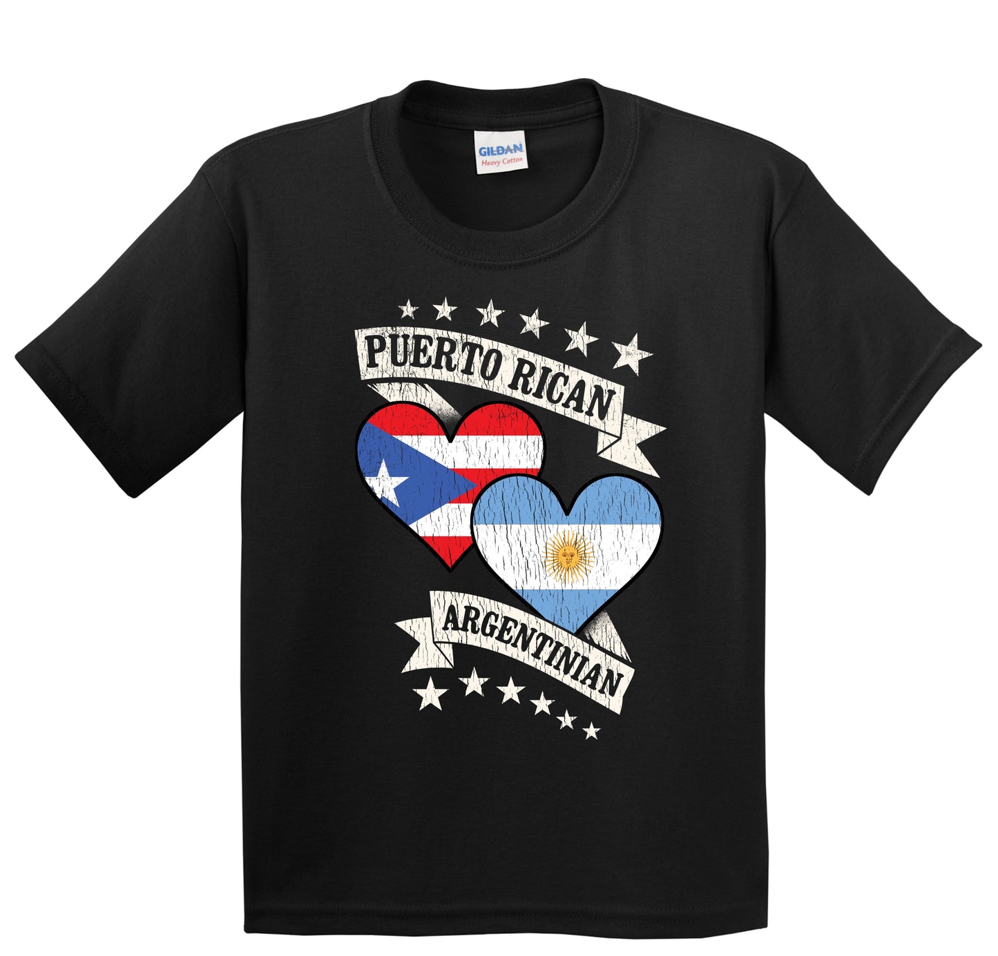 Puerto Rican Argentinian Heart Flags Puerto Rico Argentina Youth T-Shirt