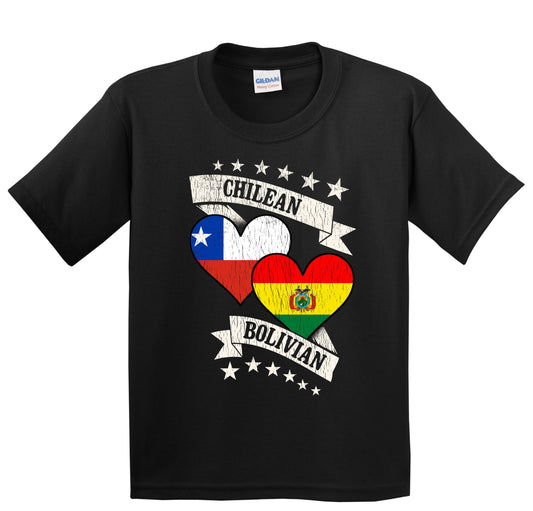 Chilean Bolivian Heart Flags Chile Bolivia Youth T-Shirt