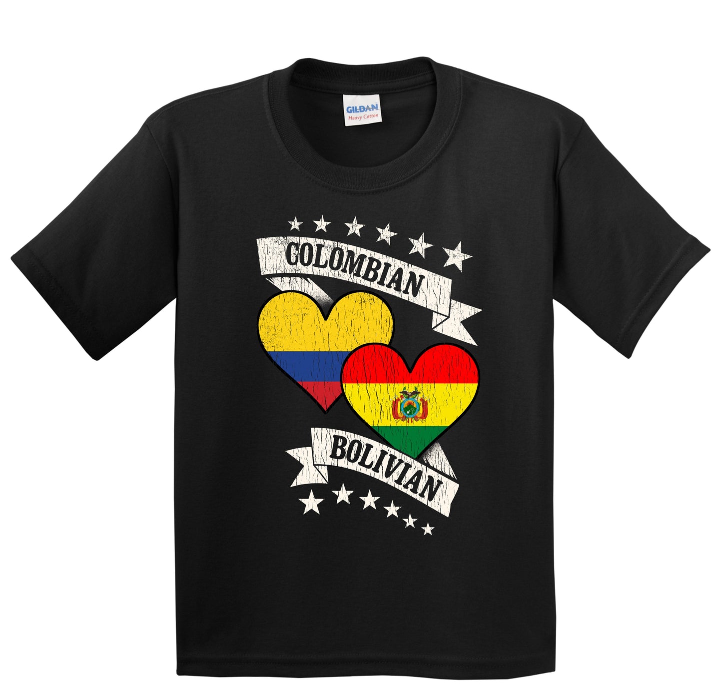 Colombian Bolivian Heart Flags Colombia Bolivia Youth T-Shirt