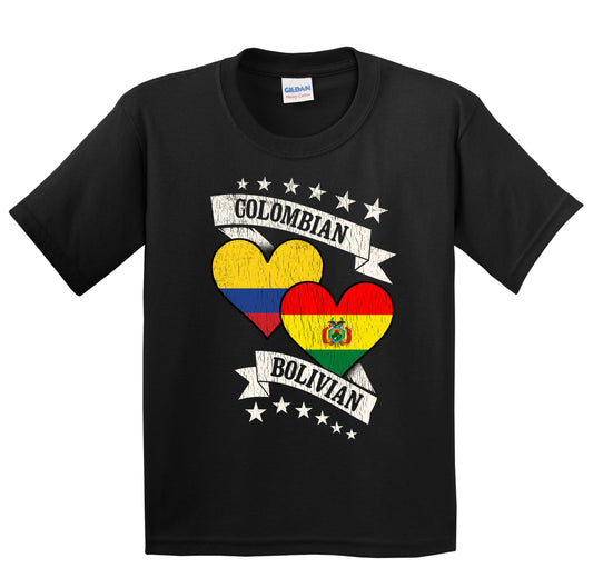 Colombian Bolivian Heart Flags Colombia Bolivia Youth T-Shirt