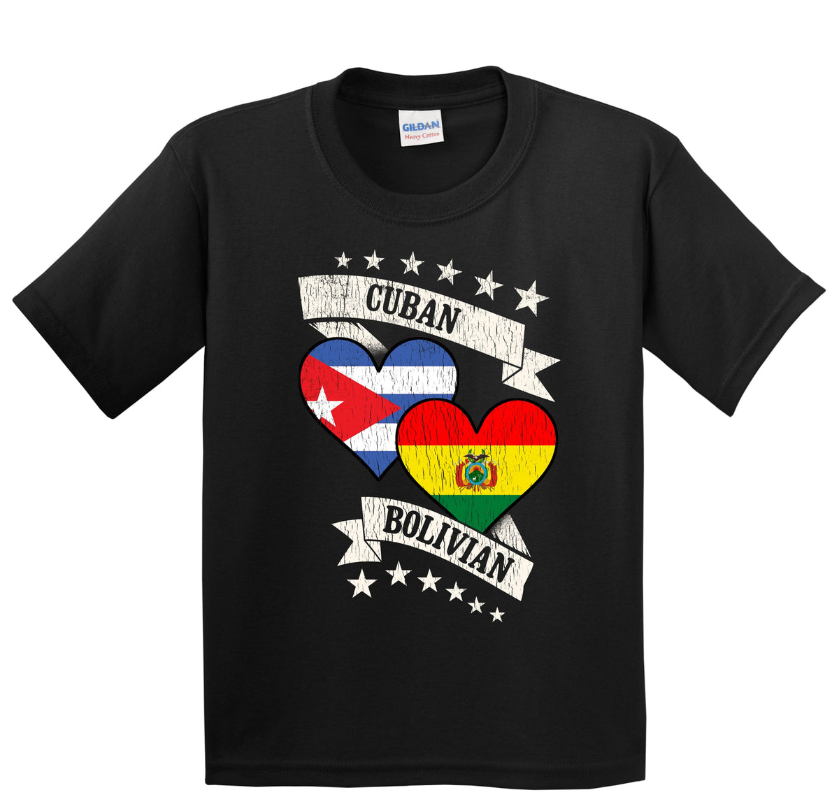Cuban Bolivian Heart Flags Cuba Bolivia Youth T-Shirt