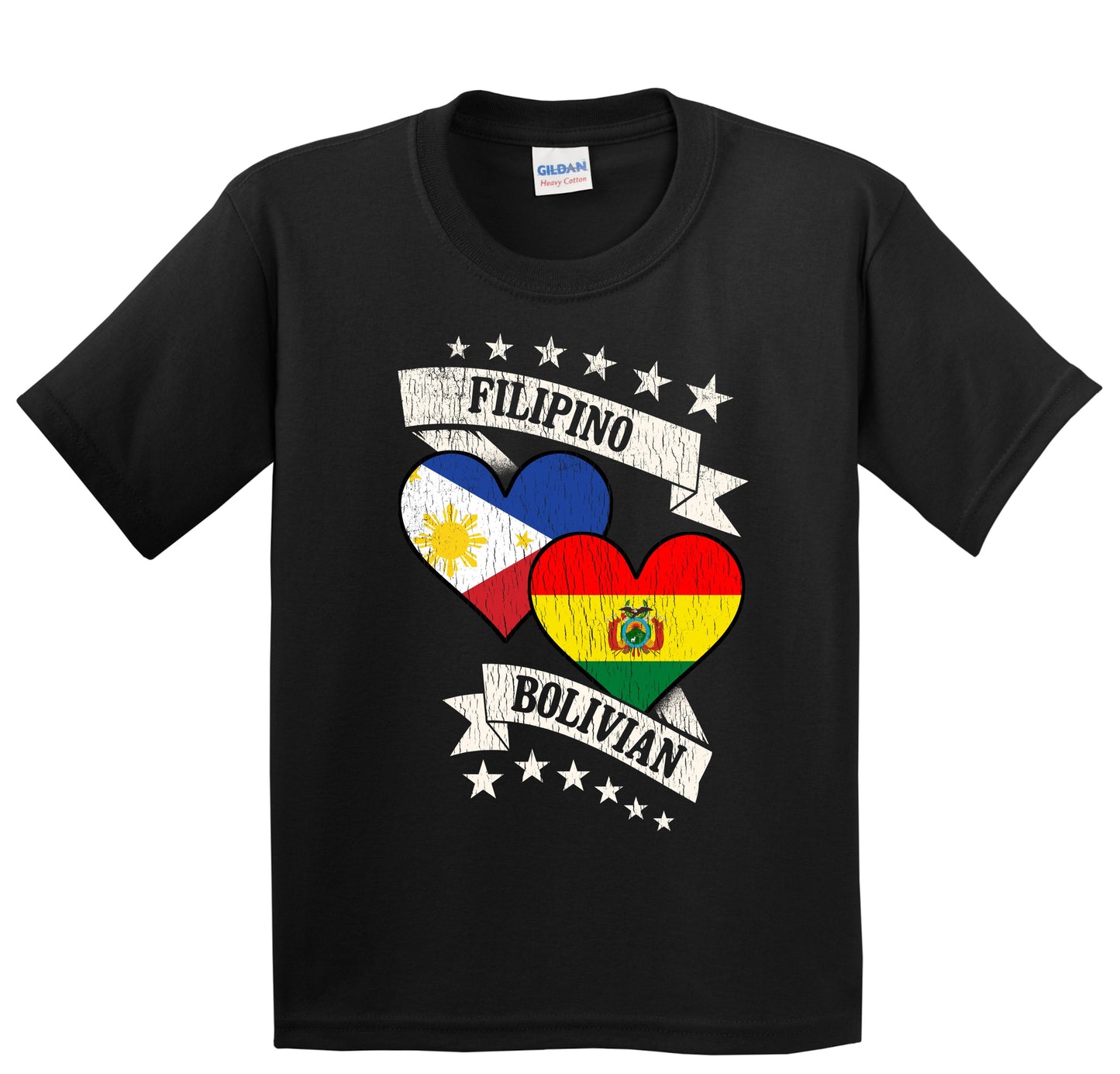 Filipino Bolivian Heart Flags Philippines Bolivia Youth T-Shirt