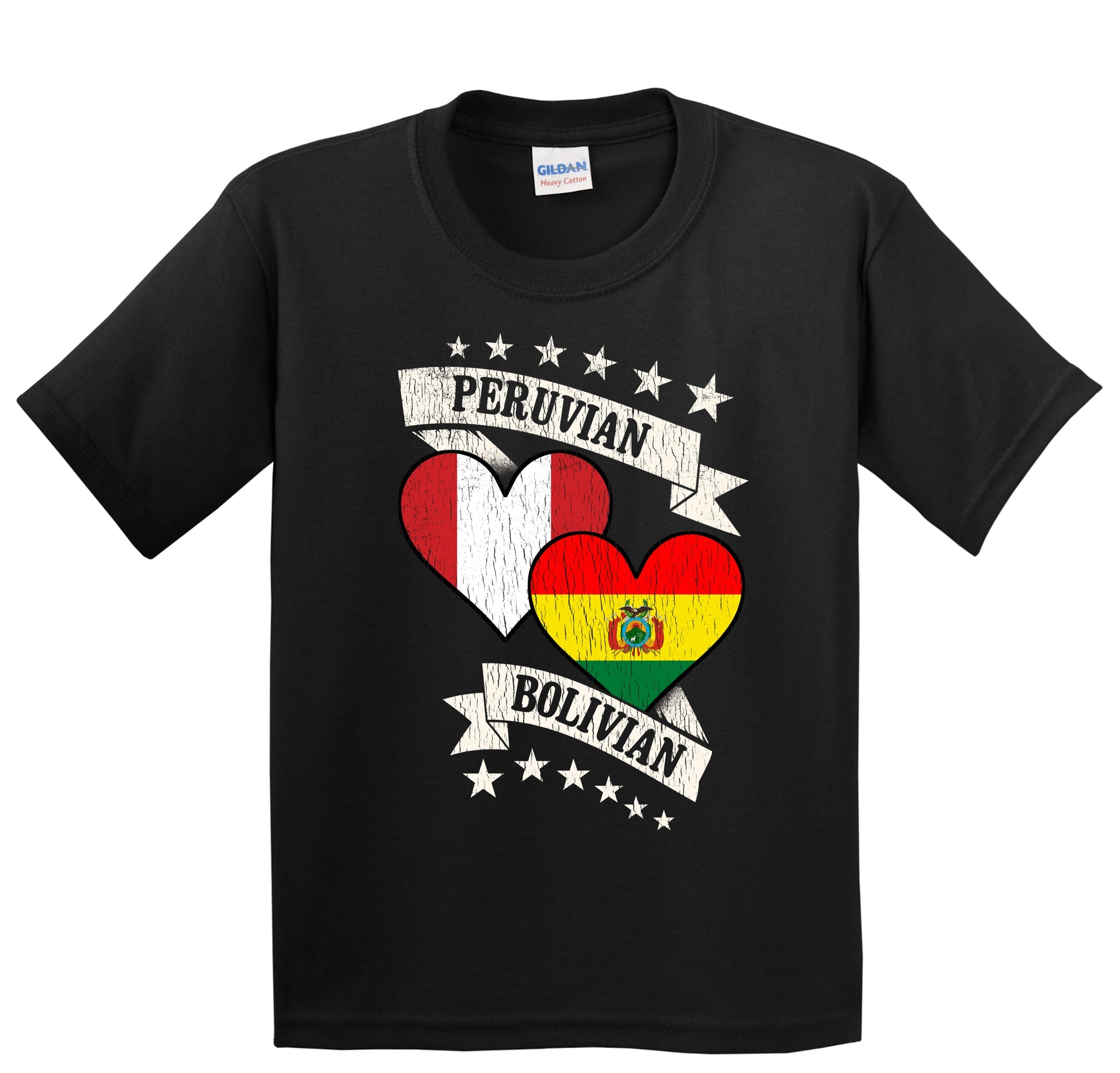 Peruvian Bolivian Heart Flags Peru Bolivia Youth T-Shirt