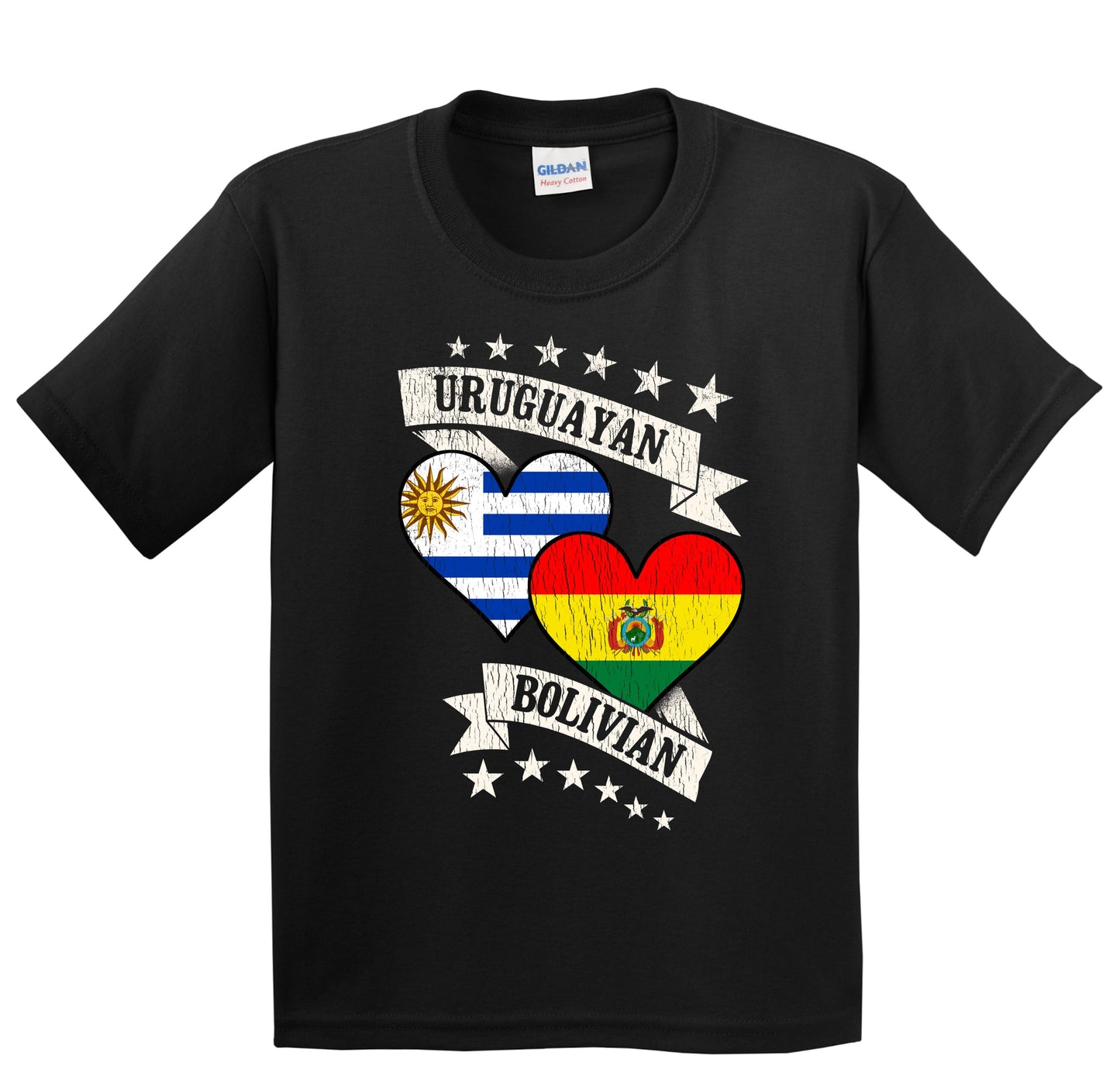 Uruguayan Bolivian Heart Flags Uruguay Bolivia Youth T-Shirt