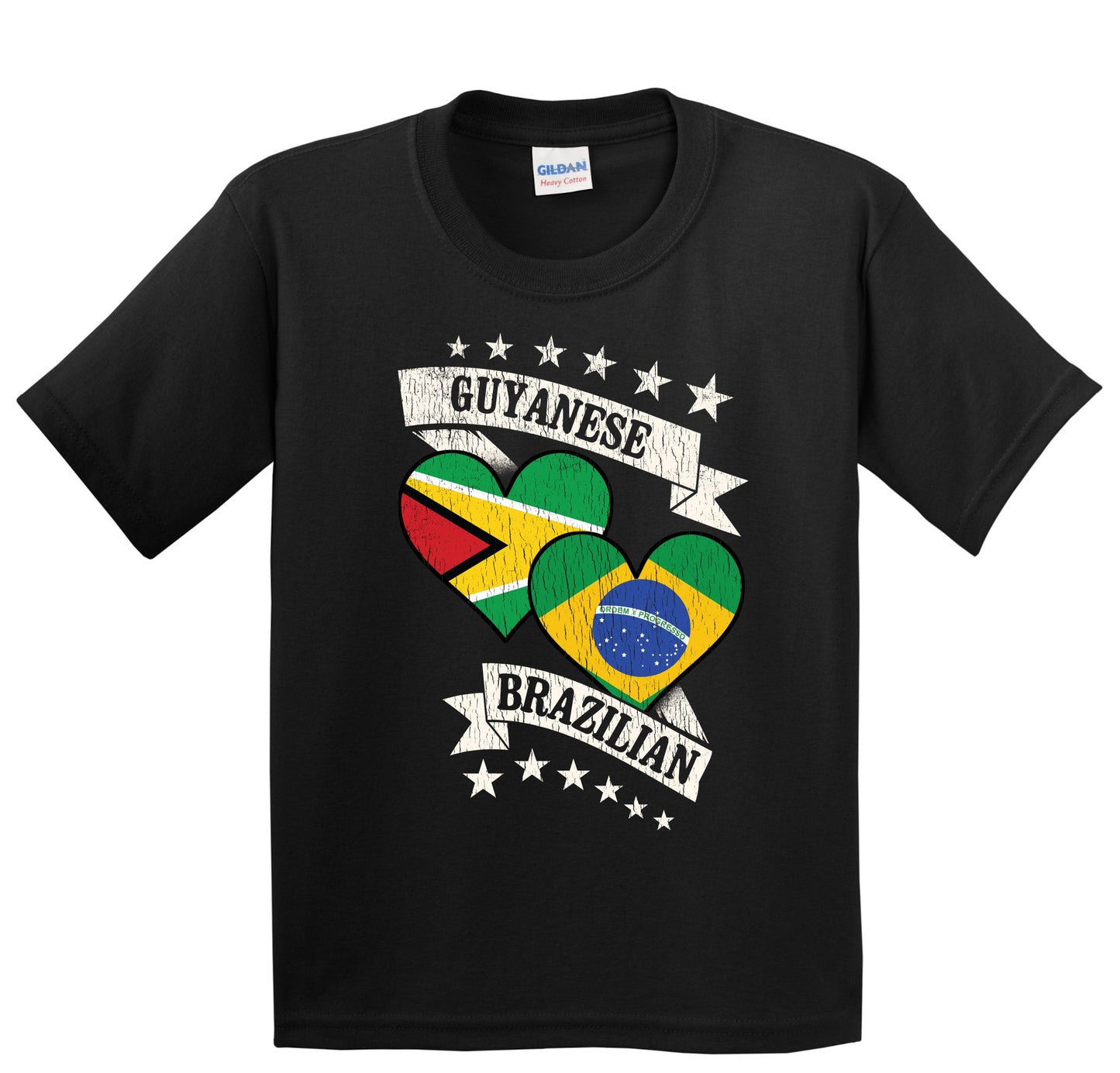 Guyanese Brazilian Heart Flags Guyana Brazil Youth T-Shirt
