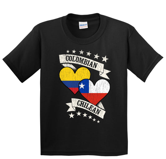 Colombian Chilean Heart Flags Colombia Chile Youth T-Shirt