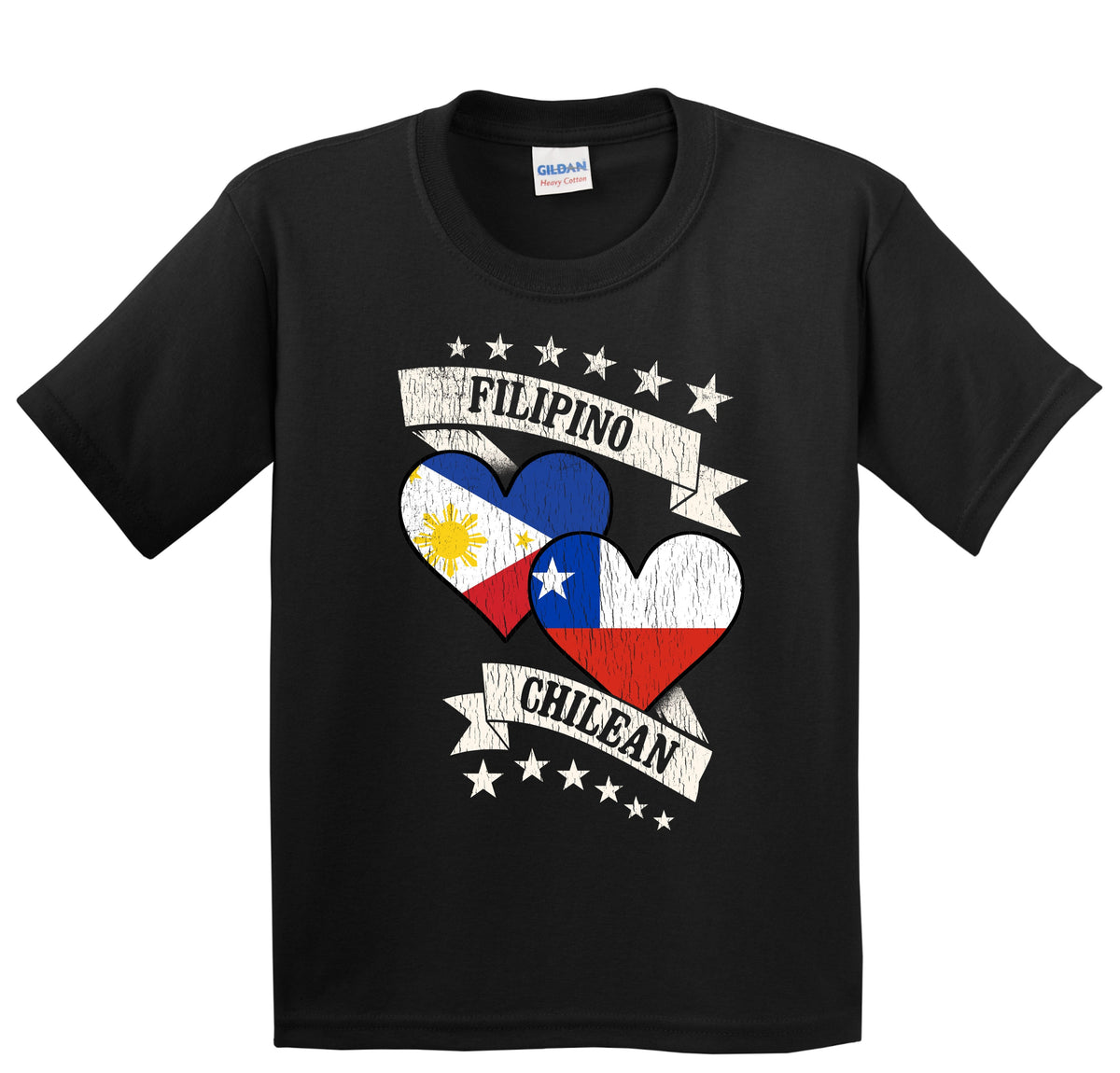 Filipino Chilean Heart Flags Philippines Chile Youth T-Shirt