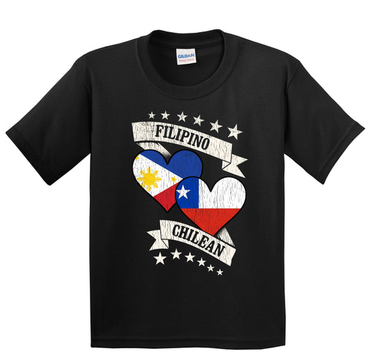 Filipino Chilean Heart Flags Philippines Chile Youth T-Shirt