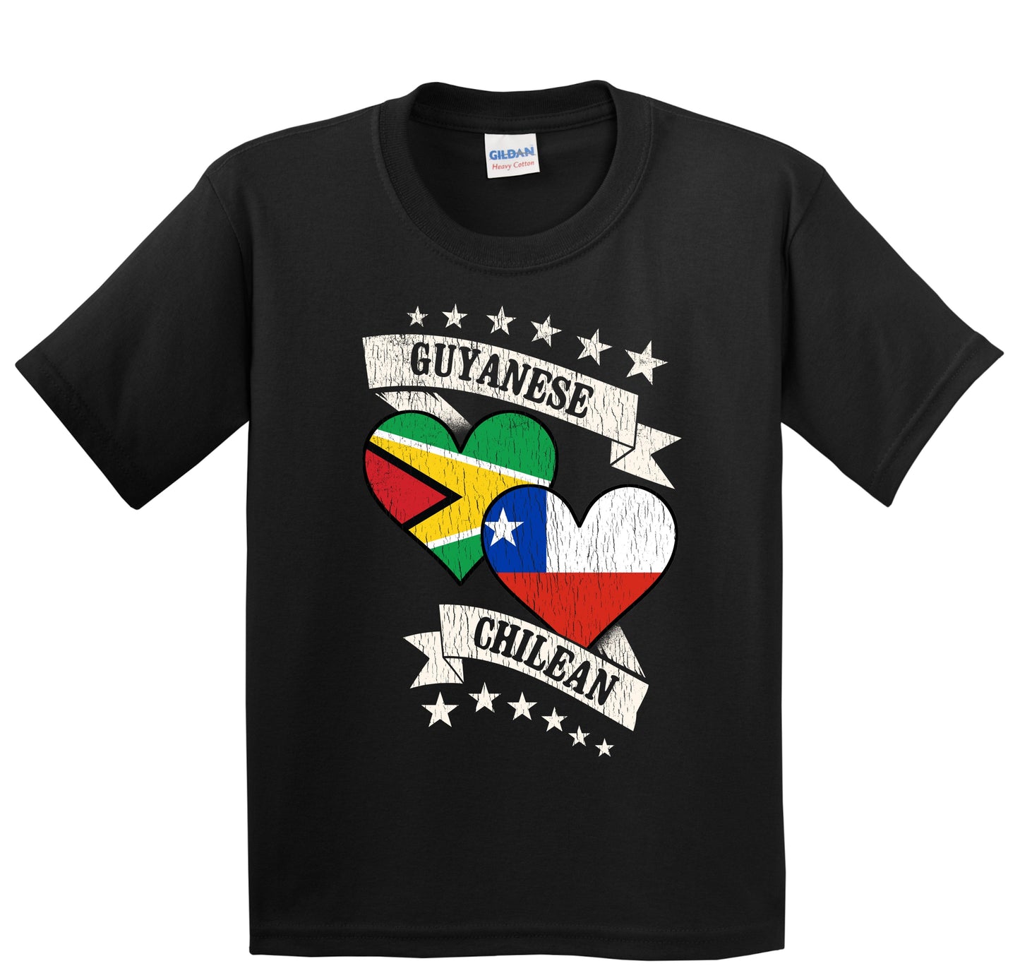 Guyanese Chilean Heart Flags Guyana Chile Youth T-Shirt